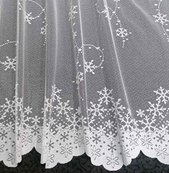 Záclona vánoční SNĚHOVÉ VLOČKY výška 120cm bílá 