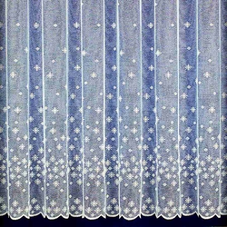 Záclona vánoční HVĚZDIČKY - VLOČKY výška 130cm x šířka 510cm bílá