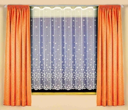 Záclona vánoční HVĚZDIČKY - VLOČKY výška 130cm x šířka 510cm bílá