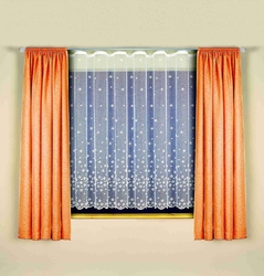Záclona vánoční HVĚZDIČKY - VLOČKY výška 130cm x šířka 510cm bílá 313