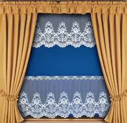 Záclona M48 výška 100cm x šířka 190cm růže oranžový kolor 