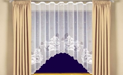 Záclona kusová KRAJINKA bílá - š.400cm x v.160cm oblouk