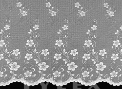 Záclona M02A výška 140cm x šířka 200cm květy bílá