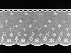 Záclona vánoční VLOČKY výška 70cm x šířka 100cm bílá