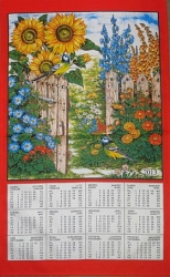 Textilní kalendář utěrka 2013 - Zahrádka