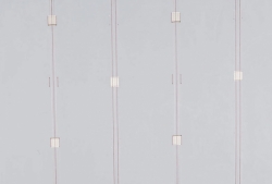 Záclona voál - metráž s olůvkem - v.180cm - čtverečky béž