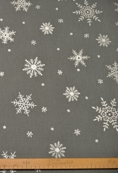 Vánoční ubrus - VLOČKY šedý 58x145cm běhoun  