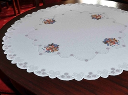 Vánoční ubrus kulatý průměr 90cm bílý 