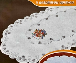 Vánoční ubrus 45x105cm ovál bílý