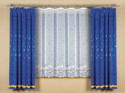 Záclona vánoční ZIMNÍ VES výška 150cm x šířka 240cm bílá