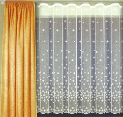 Záclona vánoční HVĚZDIČKY - VLOČKY výška 160cm x šířka 280cm bílá 