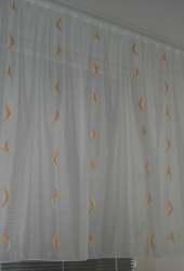 Záclona voál bílá - metráž s olůvkem - v.130cm - oranžovo-žlutá 
