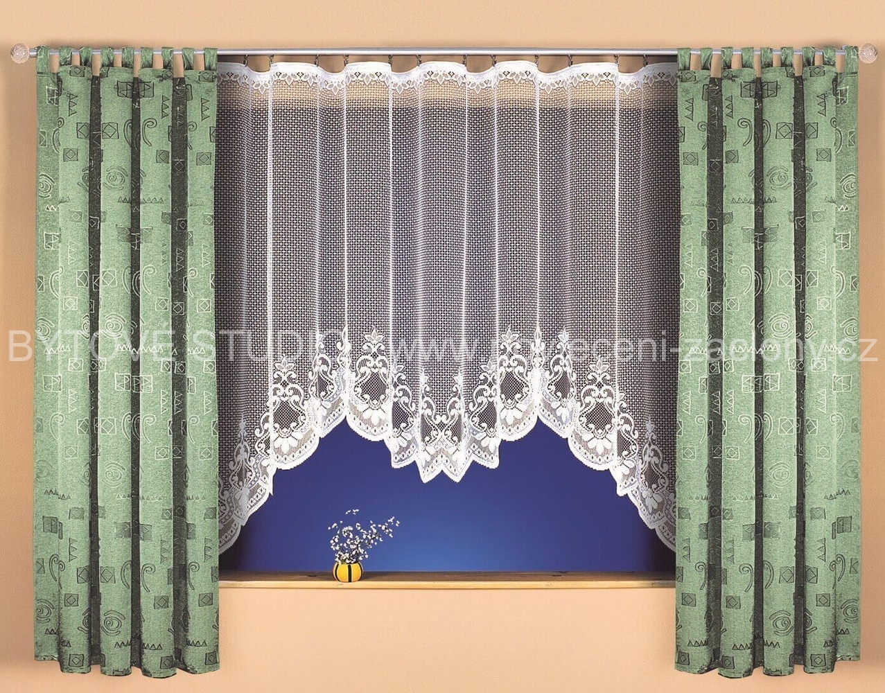 Záclona kusová MELISA š.320cm x v.150cm oblouk